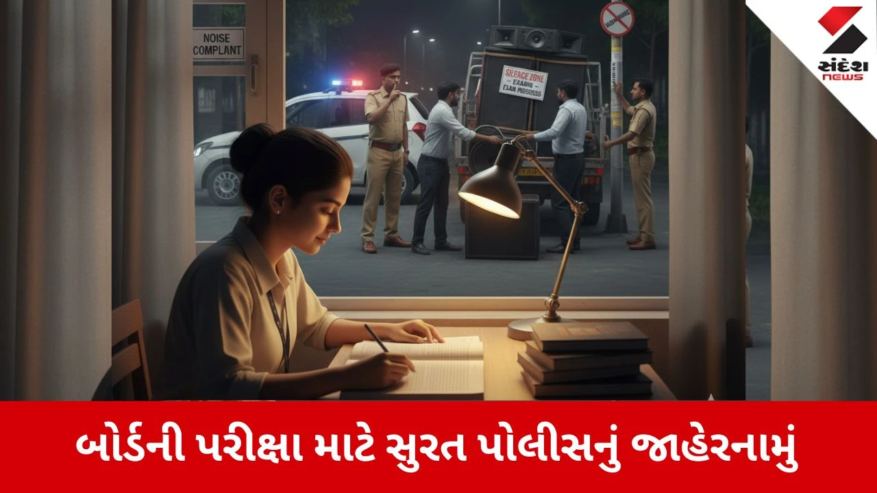 બોર્ડ પરીક્ષા શાંતિપૂર્ણ થાય તે માટે સુરત પોલીસનું જાહેરનામું, DJ અને લાઉડ સ્પીકર પર પ્રતિબંધ.