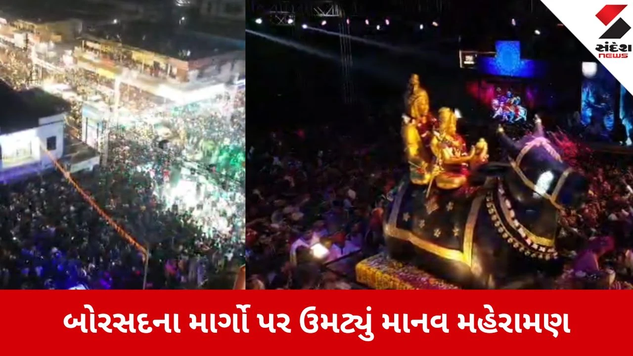 બોરસદમાં મહાશિવરાત્રિની ભવ્ય ઉજવણી: 35 હજારથી વધુ શ્રદ્ધાળુઓ 'શિવજી કી સવારી'માં જોડાયા.