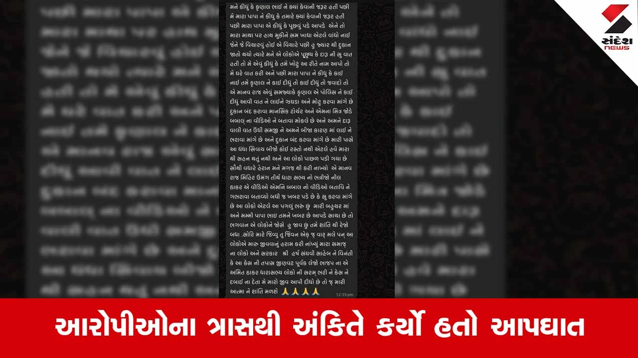 Ahmedabad News: અંકિત સોલંકી આત્મહત્યા કેસ મામલે 5 આરોપીઓની ધરપકડ, મુખ્ય આરોપી હજુ ફરાર 