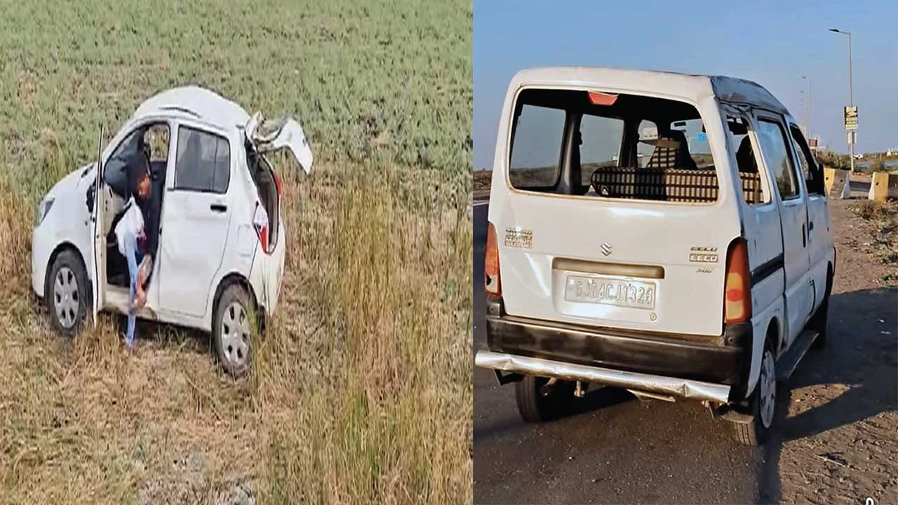 ધંધુકા: ફેદરા માર્ગ પર STEARING LOCK થતા કાર ખેતરમાં ઘૂસી, સદનસીબે ચાલકનો બચાવ થયો.