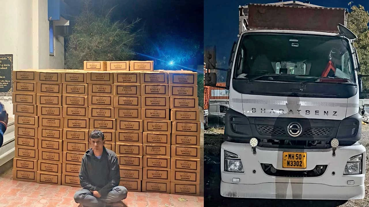 Viramgam: હાંસલપુર ચોકડી પાસેથી વિદેશી દારૂ ભરેલી ટ્રક સાથે 1 શખ્સ પકડાયો 