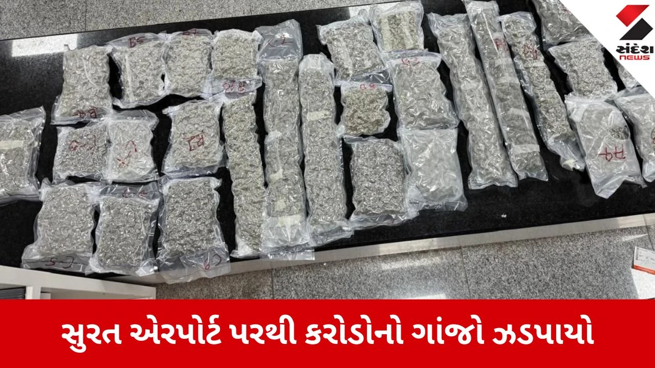 Surat: એરપોર્ટ પર કસ્ટમ્સનું મેગા ઓપરેશન, બેંગકોકથી લાવવામાં આવેલો 3.20 કરોડનો ગાંજો ઝડપાયો