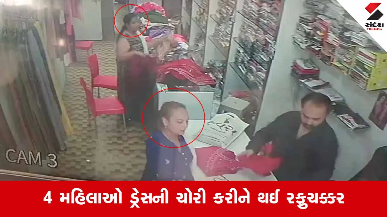 Godhra News: કપડાની દુકાનમાં 'મહિલા ગેંગ' ત્રાટકી, ડ્રેસ લેવાના બહાને 22 નંગની ચોરી કરી ફરાર