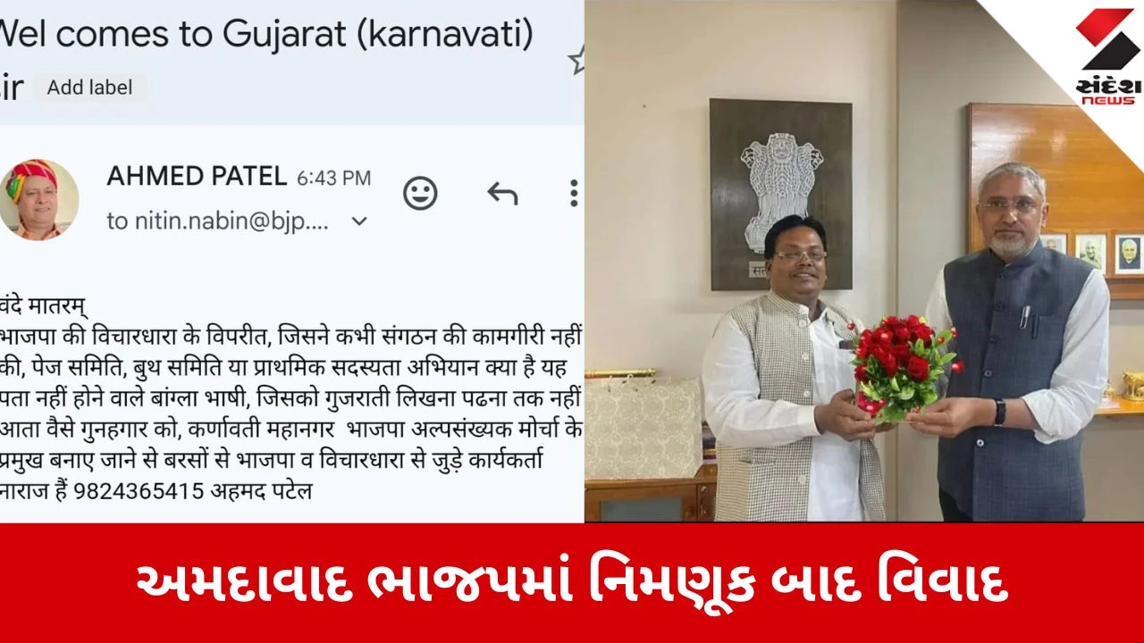 Ahmedabad: લઘુમતી મોરચાના નવા અધ્યક્ષ રઉફ શેખ વિરુદ્ધ પૂર્વ મહામંત્રીની રાષ્ટ્રીય અધ્યક્ષને ગંભીર ફરિયાદ