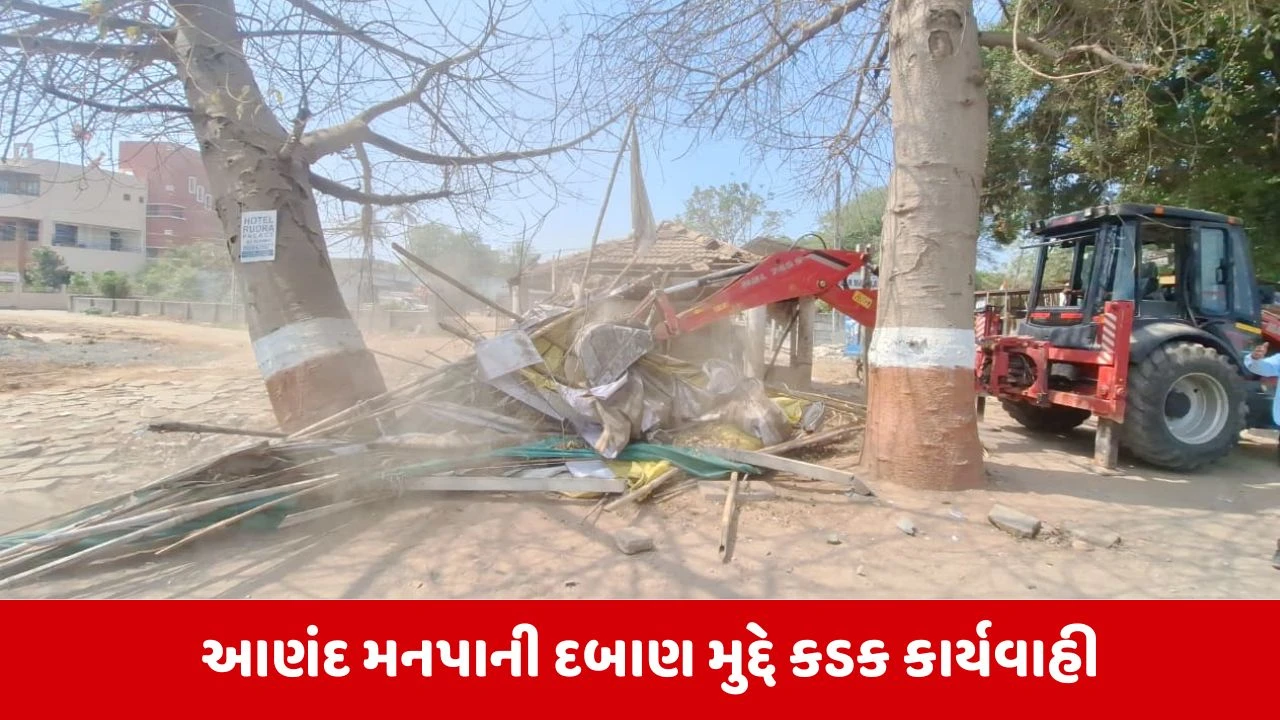 Anand : મહાનગરપાલિકા દ્વારા ગેરકાયદેસર દબાણ દૂર કરાયા, 50 ગુંઠા જેટલી જમીન ખુલ્લી કરાઈ