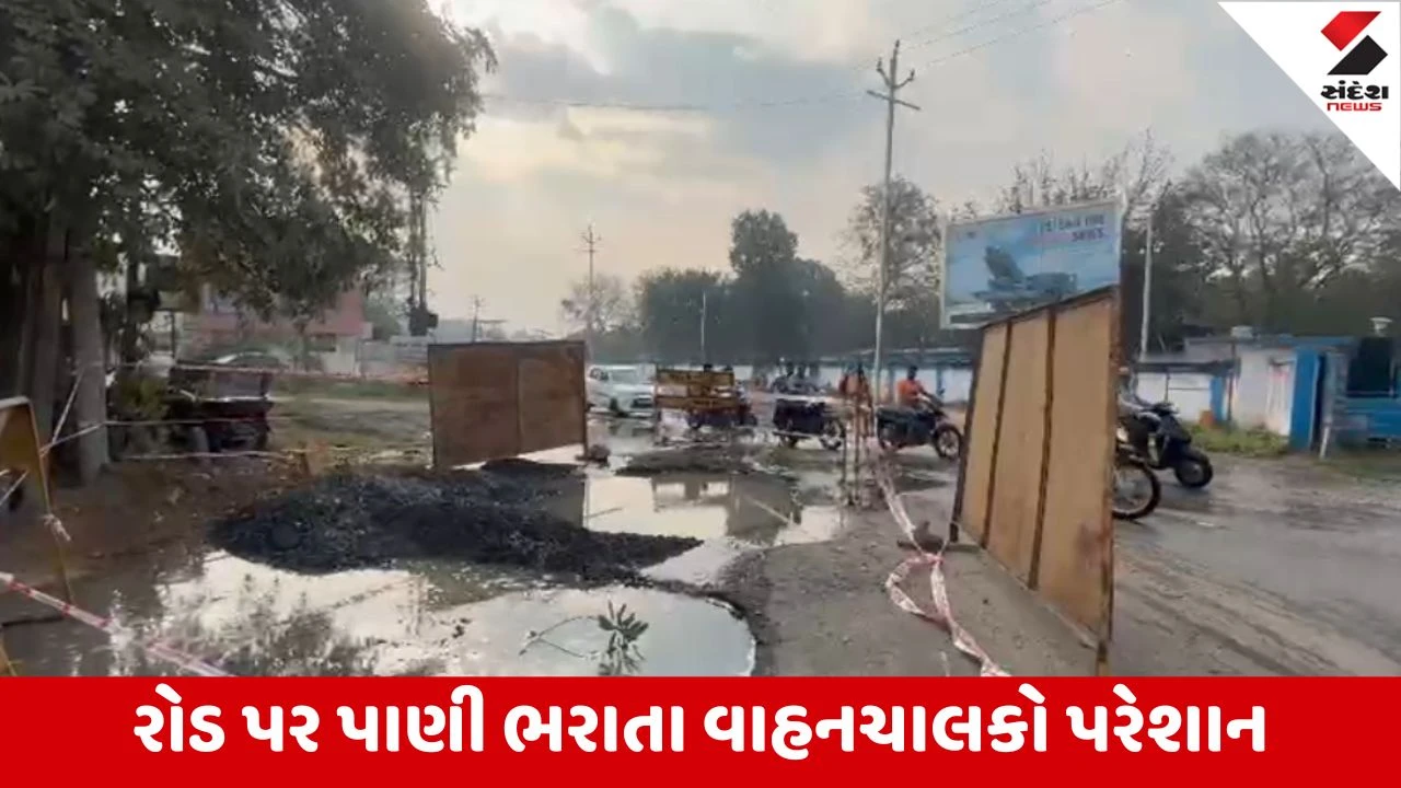 વડોદરા એરફોર્સ સ્ટેશન પાસે પાણીની લાઈન તૂટતા રેલમછેલ, તંત્રની બેદરકારીથી લોકોને મુશ્કેલી.