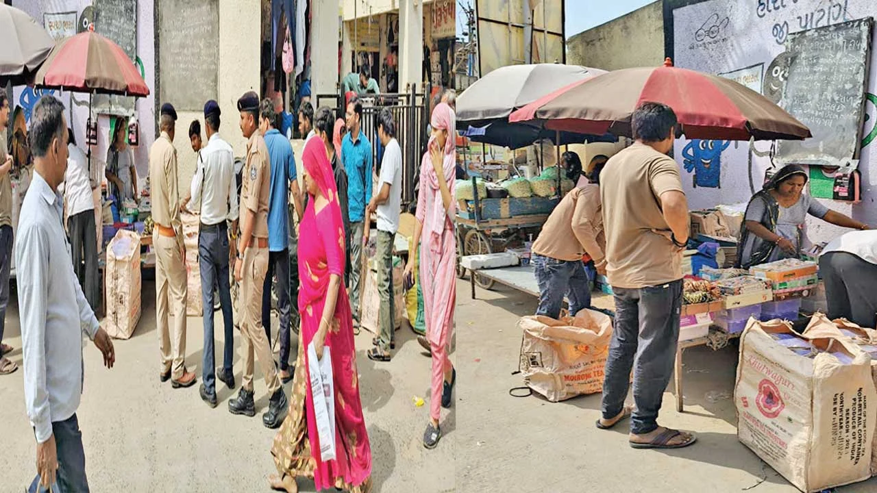 Patan: હારીજ પાલિકા દ્વારા બજારમાંથી દબાણો દુર કરાયાં 