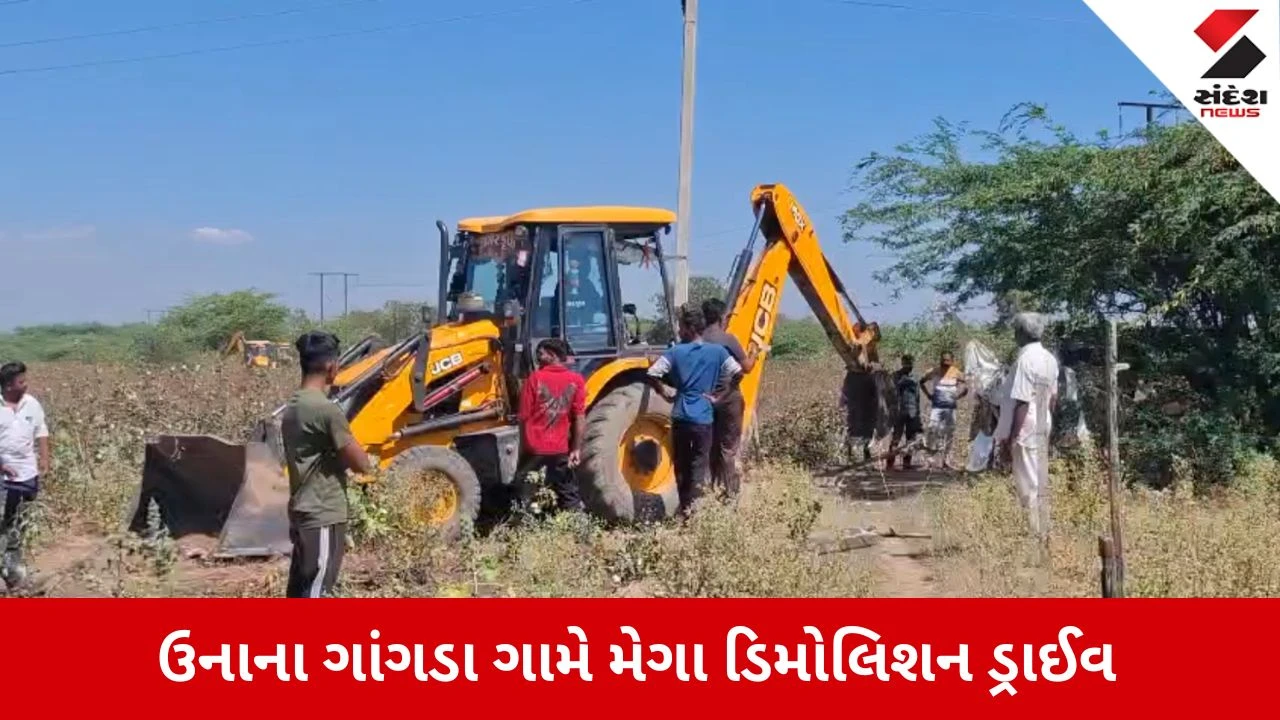 Gir Somnath News: ગાંગડા ગામે 30 વર્ષ જૂનું દબાણ હટાવાયું, 300 વીઘા ગૌચર પર તંત્રનું બુલડોઝર ફરી વળ્યું! 