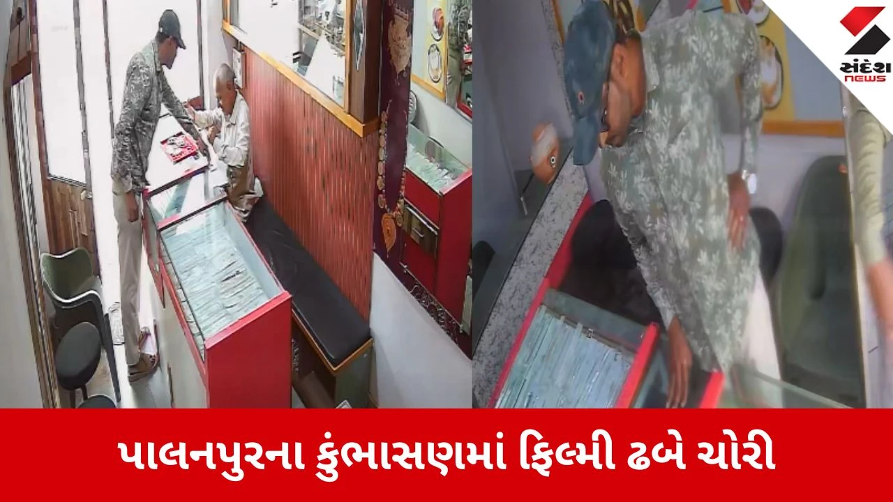 પાલનપુરમાં ગ્રાહક બની આવેલા ગઠિયા જ્વેલર્સમાંથી ₹1.98 લાખના દાગીનાની ચોરી કરી ગયા.