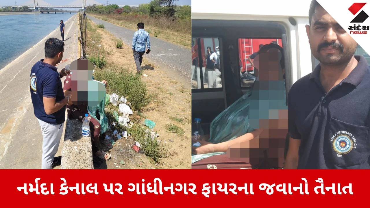 Gandhinagar: હોળીના તહેવાર પર નર્મદા કેનાલ પર ફાયર સુરક્ષા કવચ, 26 ટીમો તૈનાત, નભોઈમાં મહિલાનું કરાયું સફળ રેસ્ક્યુ 