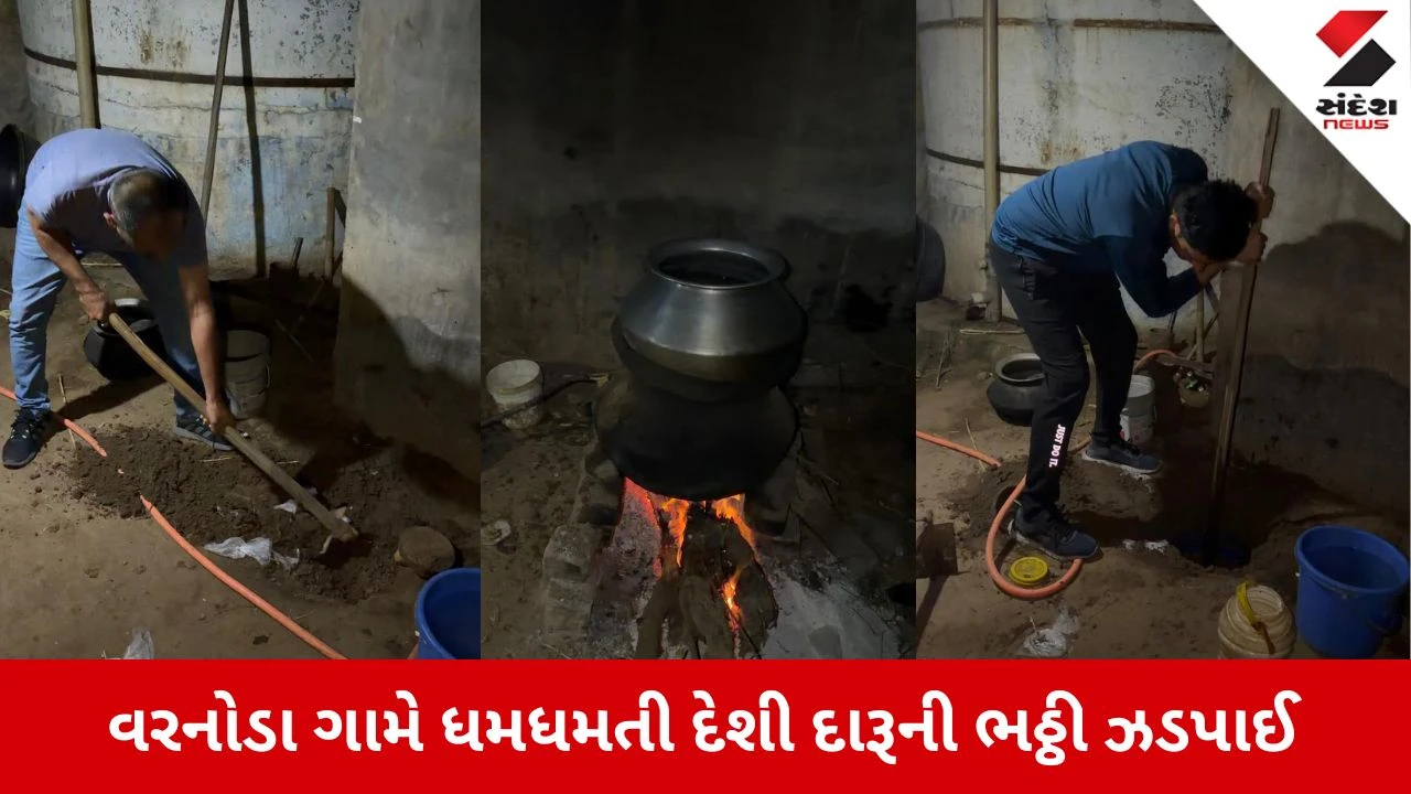 Banaskantha News: ડીસા રૂરલ પોલીસનો સપાટો, વરનોડા ગામે ધમધમતી દેશી દારૂની ભઠ્ઠી ઝડપાઈ 