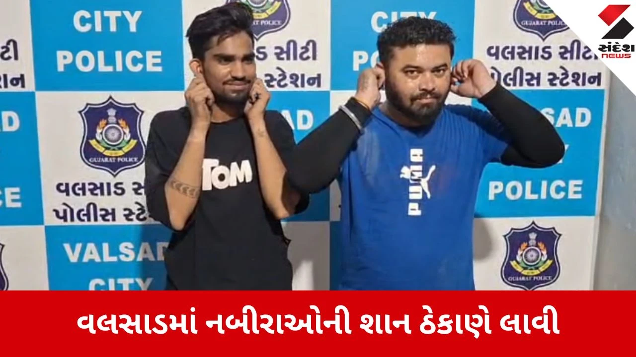 વલસાડ: નશામાં બે યુવકોએ વૃદ્ધ પર હુમલો કરતા પોલીસે સબક શીખવ્યો, માફી મંગાવી ફરી ધરપકડ કરી.