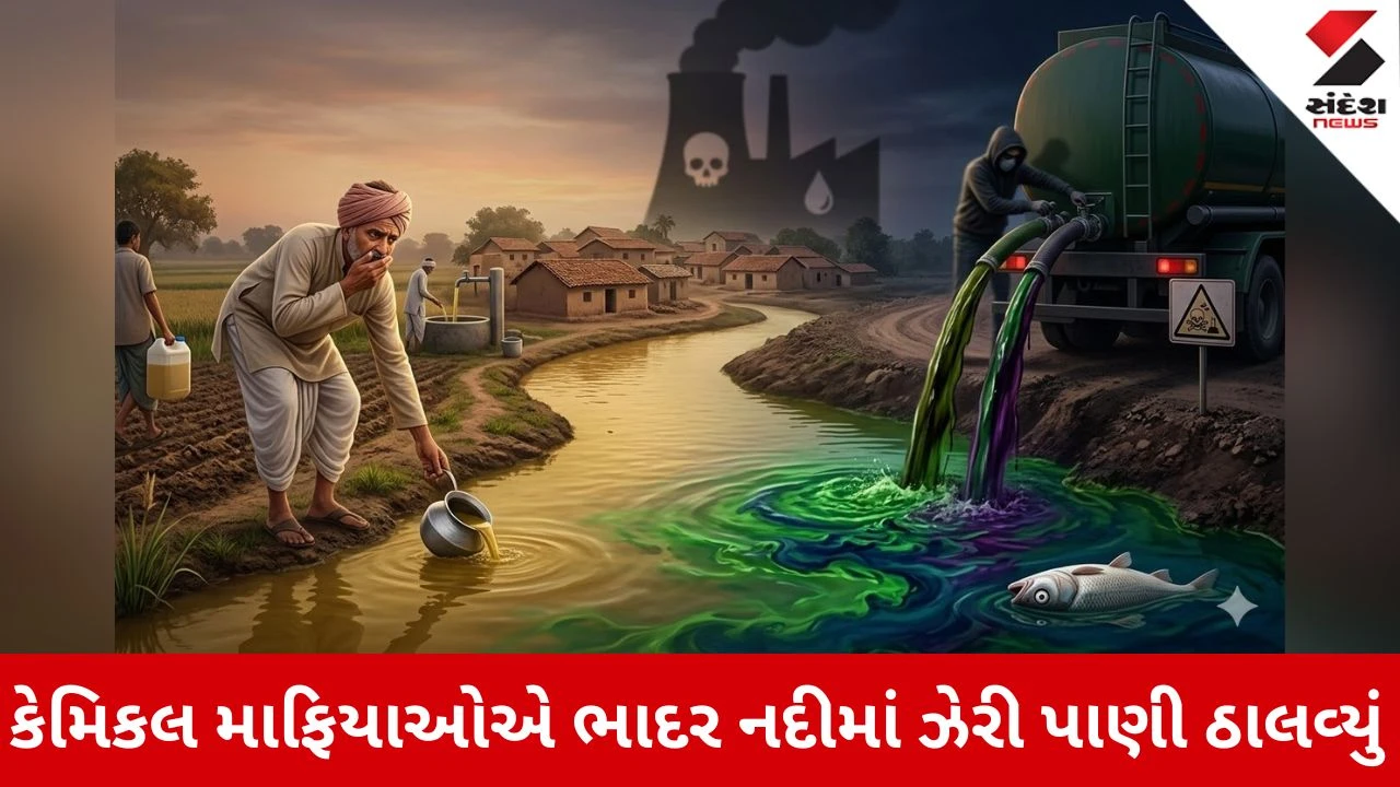 Rajkot News: ધોરાજીમાં કેમિકલ માફિયાઓ બેફામ, ભાદર નદીમાં ઝેરી પાણી ઠાલવી સરકારને આપી 'ખુલ્લી ચેલેન્જ' 