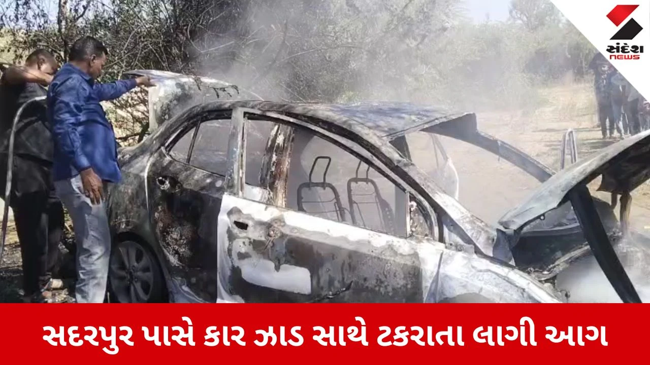 Banaskantha News: સદરપુર પાસે કુતરાને બચાવવા જતાં ઝાડ સાથે અથડાઈ કાર, ત્રણનો આબાદ બચાવ