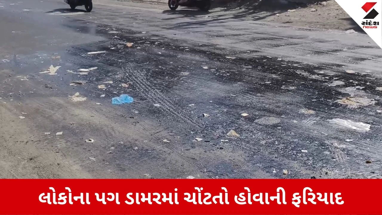 Valsad : બે મહિના પહેલા જ બનાવાયેલા રસ્તાનો જ ડામર પીગળ્યો, પાલિકા અને કોન્ટ્રાક્ટર સામે ભ્રષ્ટાચારના આક્ષેપ