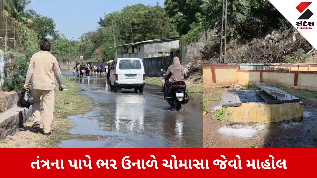 Bharuch News: તંત્રના પાપે ભર ઉનાળે ચોમાસા જેવો માહોલ, 2 કરોડની ટાંકીનો વાલ્વ બગડતા 10 લાખ લીટર પાણી વેડફાયું 