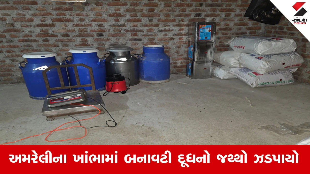 અમરેલીના ઇંગોરાળામાં 200 લિટર નકલી દૂધ ઝડપાયું, વનસ્પતિ તેલ અને પાઉડરથી બનાવેલું દૂધ.