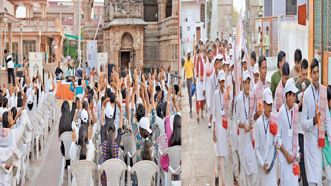 Mahesana: વડનગરના માર્ગો પર ગુંજ્યો ભક્તિનાદ : ઋષિકુમારો દ્વારા 'સંધ્યાફેરી'નું આયોજન 