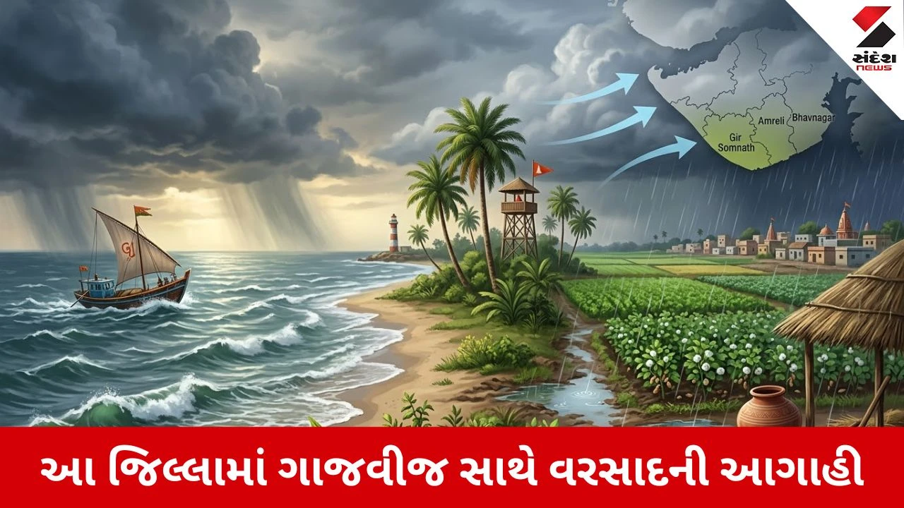 Weather Update: સૌરાષ્ટ્રના આ જિલ્લાઓમાં આગામી 3 કલાકમાં ગાજવીજ સાથે વરસાદની આગાહી 