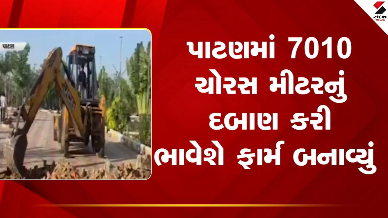 Patanમાં 7010 ચોરસ મીટરનું દબાણ કરી ભાવેશે ફાર્મ બનાવ્યું હતુ, જુઓ Video 