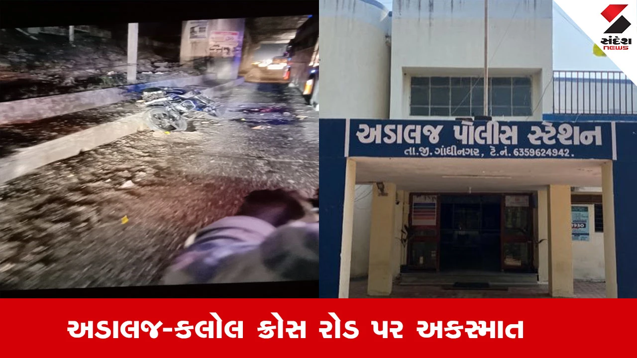 અડાલજ-કલોલ ક્રોસ રોડ પર અજાણ્યા વાહનની ટક્કરે અકસ્માતમાં બે લોકોના ઘટના સ્થળે જ મોત.