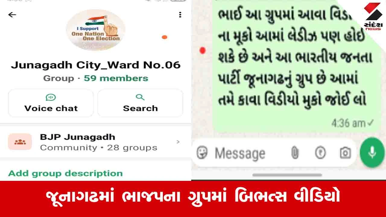जूनागढ़ भाजपा व्हाट्सएप ग्रुप अश्लील वीडियो विवाद बड़ा अपडेट