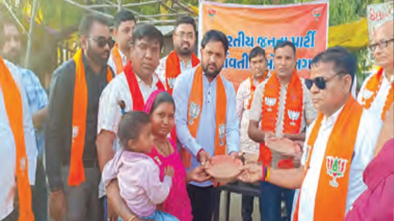 ડભોઇ ભાજપ યુવા મોરચા દ્વારા પક્ષીઓ માટે પાણીના કુંડાનું વિતરણ.