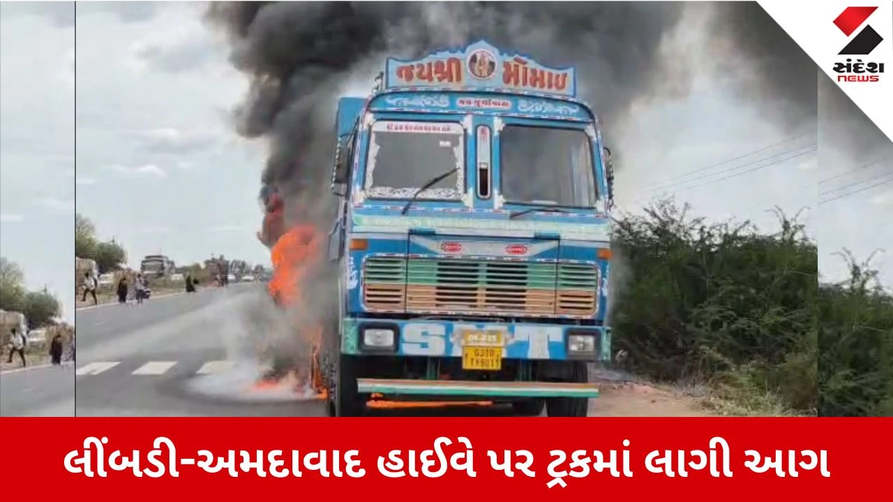 Surendranagar News: લીંબડી-અમદાવાદ હાઈવે પર ચાલતી ટ્રકમાં લાગી આગ, અફરાતફરીનો માહોલ 