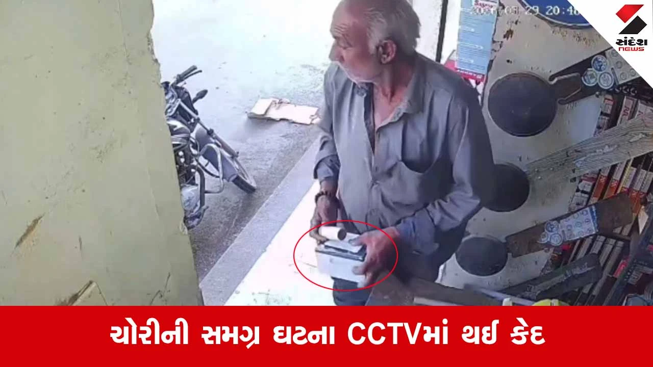 Dwarkaના ભાણવડમાં ગ્રાહક બનીને આવેલા શાતિર ચોરની કરામત, ઇલેક્ટ્રિકની દુકાનમાંથી નજર ચૂકવી બેટરીની ચોરી