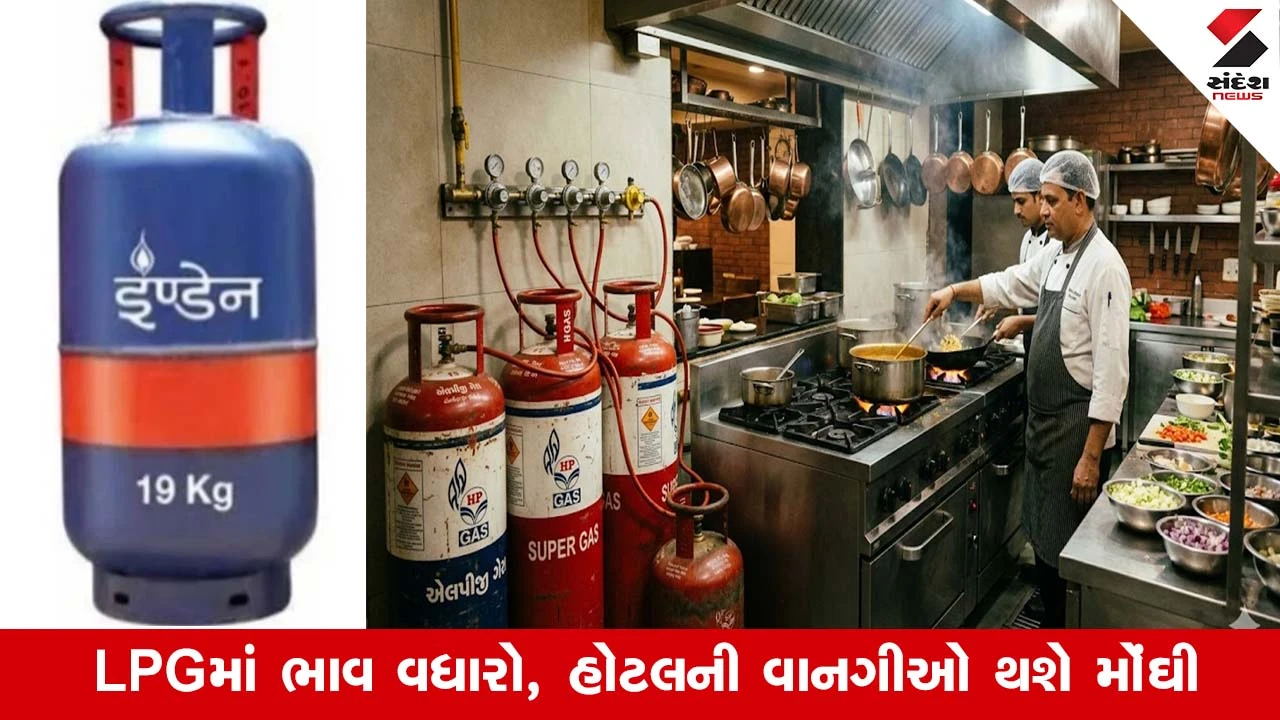 19 કિલોના કોમર્શિયલ LPG સિલિન્ડરના ભાવમાં વધારો.