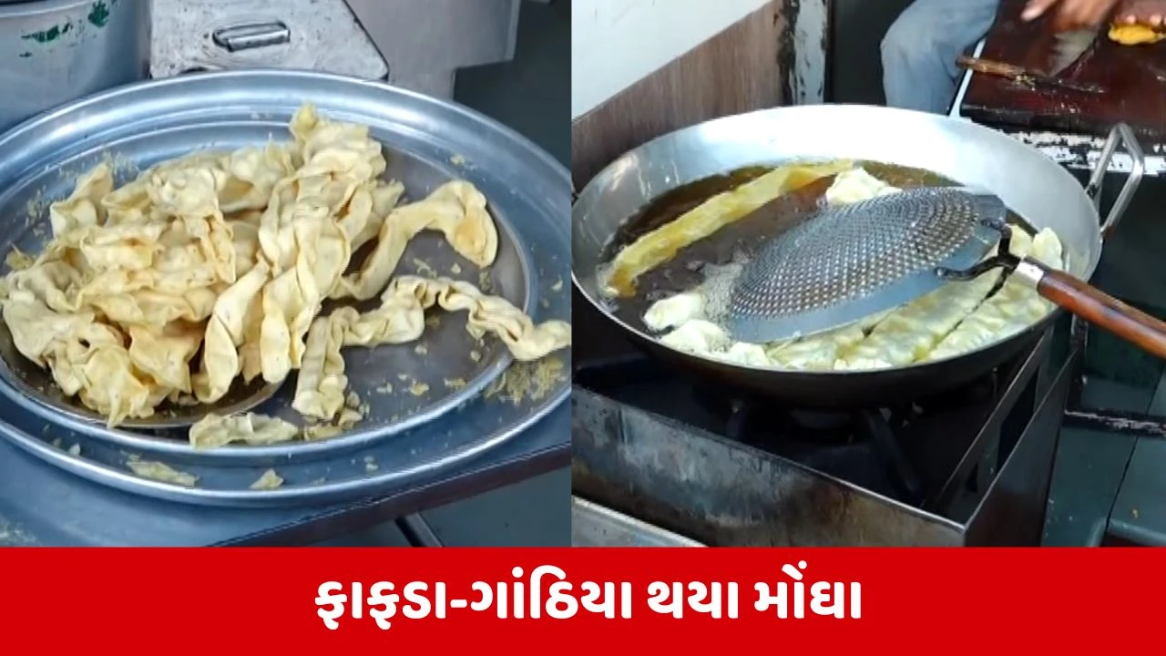 રાજકોટમાં ફરસાણના ભાવમાં વધારો; ફાફડા-ગાંઠિયા 20થી 100 રૂપિયા પ્રતિ કિલો મોંઘા થતા સ્વાદ રસિકો માટે ચિંતા.