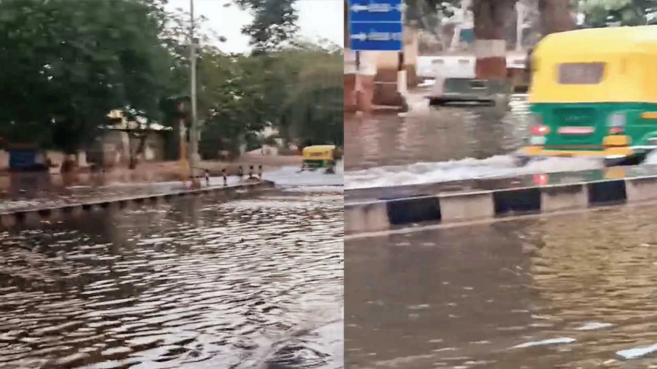 Gandhinagar: સે.5-13 ચોકડી પાસે પાણીની લાઈન તૂટી : હજારો લીટર પાણી વેડફાયું 