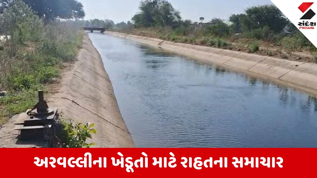 અરવલ્લીના વાત્રક જળાશયમાંથી કેનાલોમાં પાણી છોડતા ખેડૂતોમાં આનંદ, ઉનાળુ પાકને નવું જીવન મળશે.