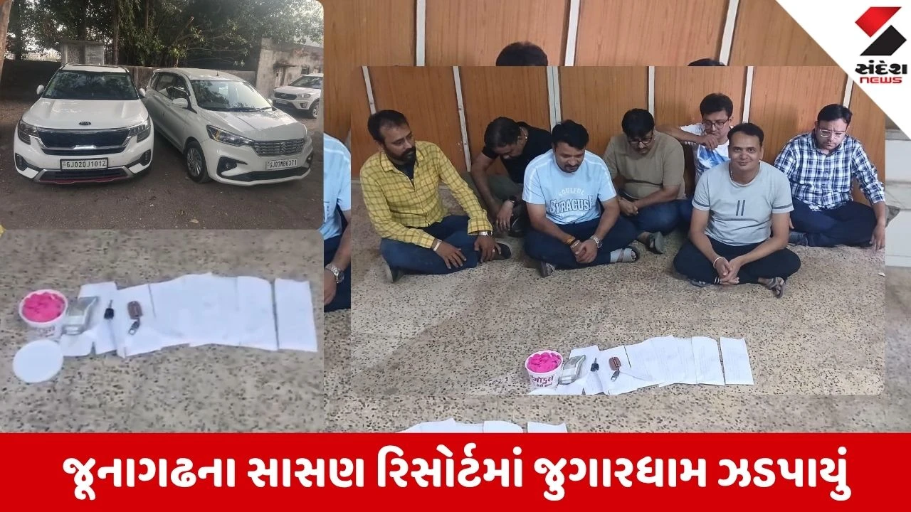 Junagadh News: સાસણગીરના રિસોર્ટમાં હાઈપ્રોફાઈલ જુગારધામ ઝડપાયું, ગોંડલના સોની વેપારી સહિત 7ની ધરપકડ, 13 લાખનો મુદ્દામાલ જપ્ત 