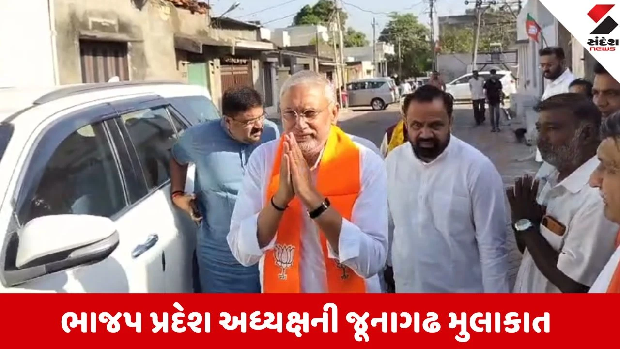 જૂનાગઢ: ચૂંટણી જીતવા ભાજપ પ્રદેશ અધ્યક્ષ મેદાને, શાપુરના કાર્યકરો સાથે બેઠક યોજી.
