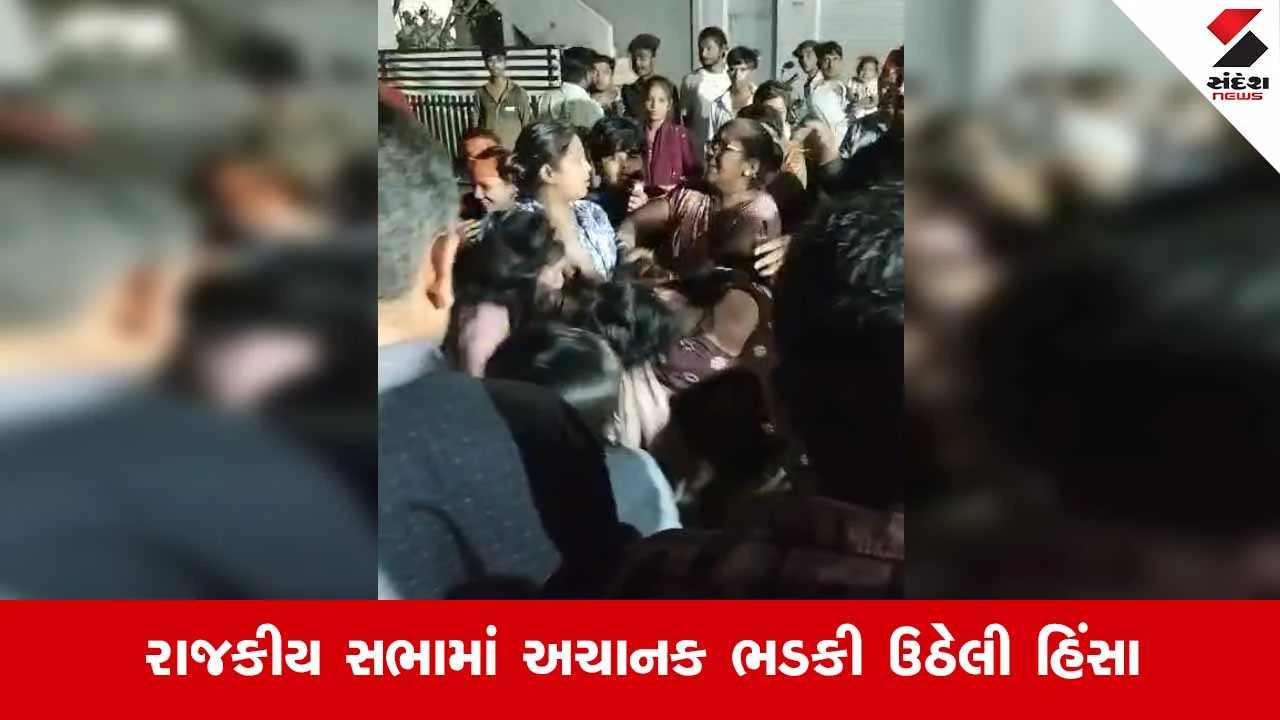 Rajkotના આનંદપર નવા ગામમાં ભાજપની સભામાં હંગામો, બે મહિલાઓ વચ્ચે છૂટાહાથની મારામારી