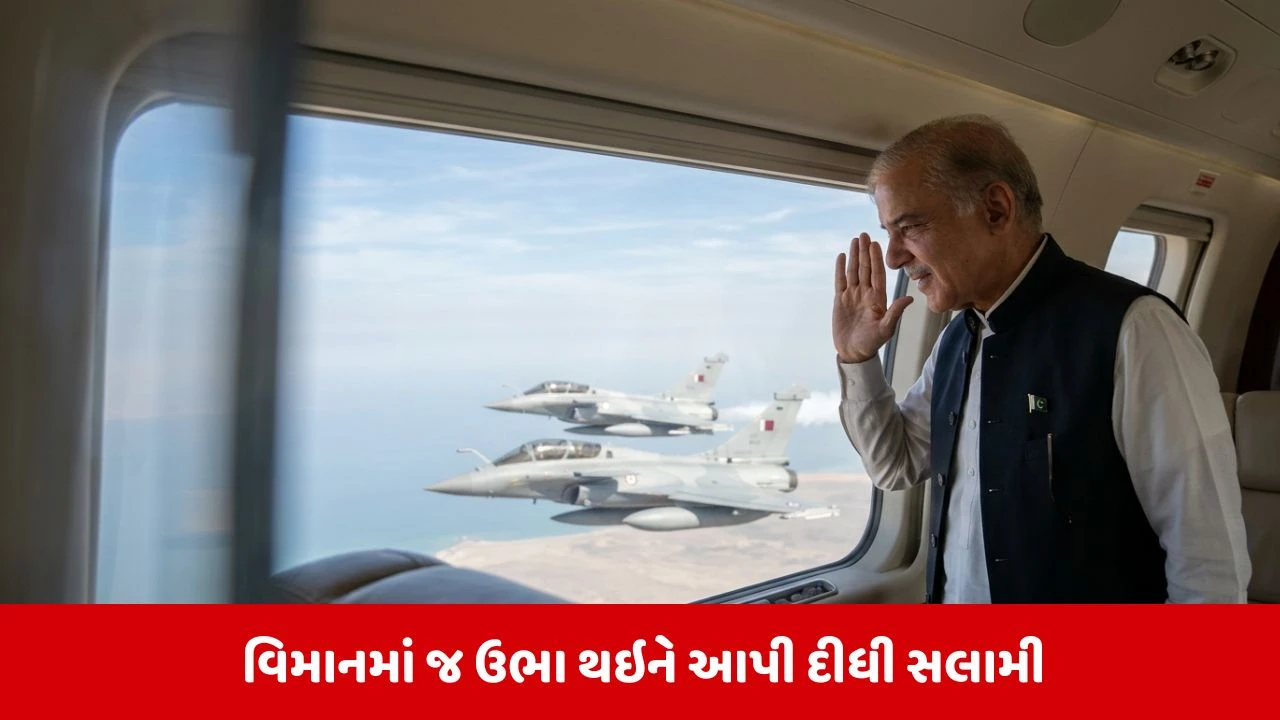 શાહબાઝ શરીફે વિમાનથી ઉતર્યા વિના હવામાં જ સલામી આપી, જુઓ VIRAL Video.