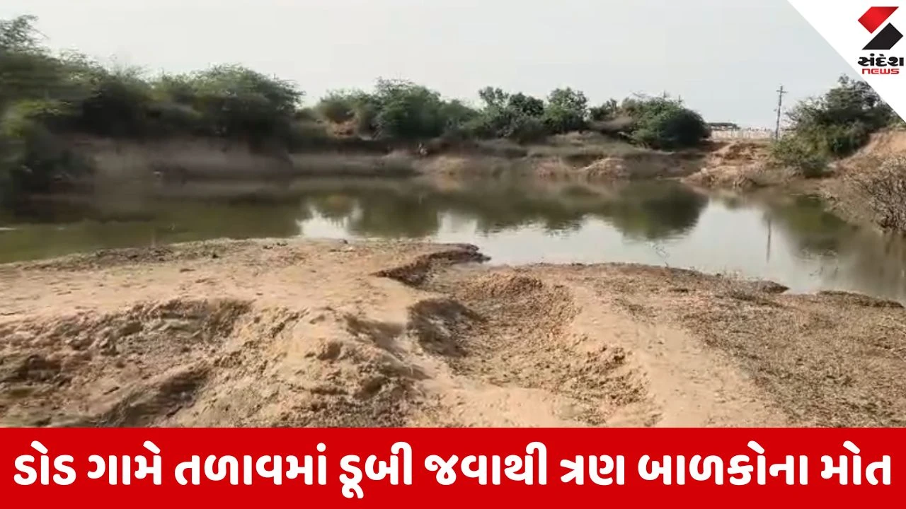 Banaskantha: થરાદના ડોડ ગામે તળાવમાં ડૂબી જવાથી એક જ પરિવારના ત્રણ સગાં ભાઈ-બહેનોના કરુણ મોત 