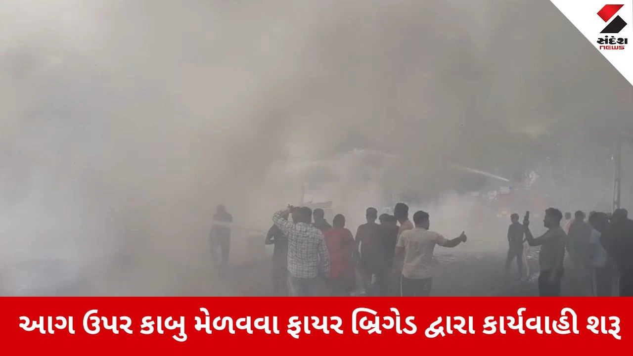Vadodara :  ભંગારના ગોડાઉનમાં ભીષણ આગ, આકાશમાં ધુમાડાના ગોટા છવાયા, ફાયર ફાઈટરો ઘટનાસ્થળે 