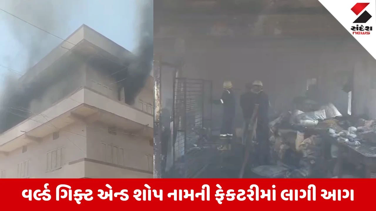 Morbi News: લાતી પ્લોટમાં વિકરાળ આગ, 'વર્લ્ડ ગિફ્ટ એન્ડ શોપ' ફેક્ટરી બળીને ખાખ