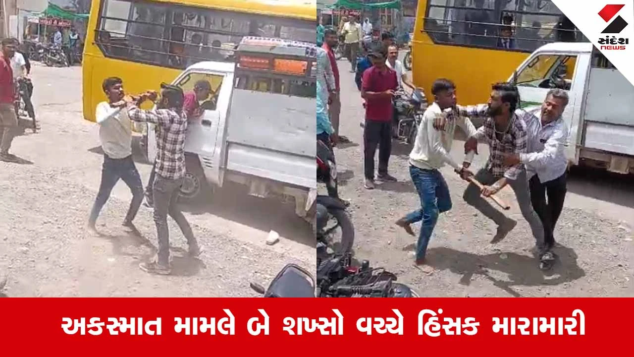 Botad News: રાણપુરમાં સ્કૂલ બસ અને પીકઅપ ચાલક વચ્ચે ધીંગાણું, જાહેર રસ્તા પર થઈ ધોકાવાળી