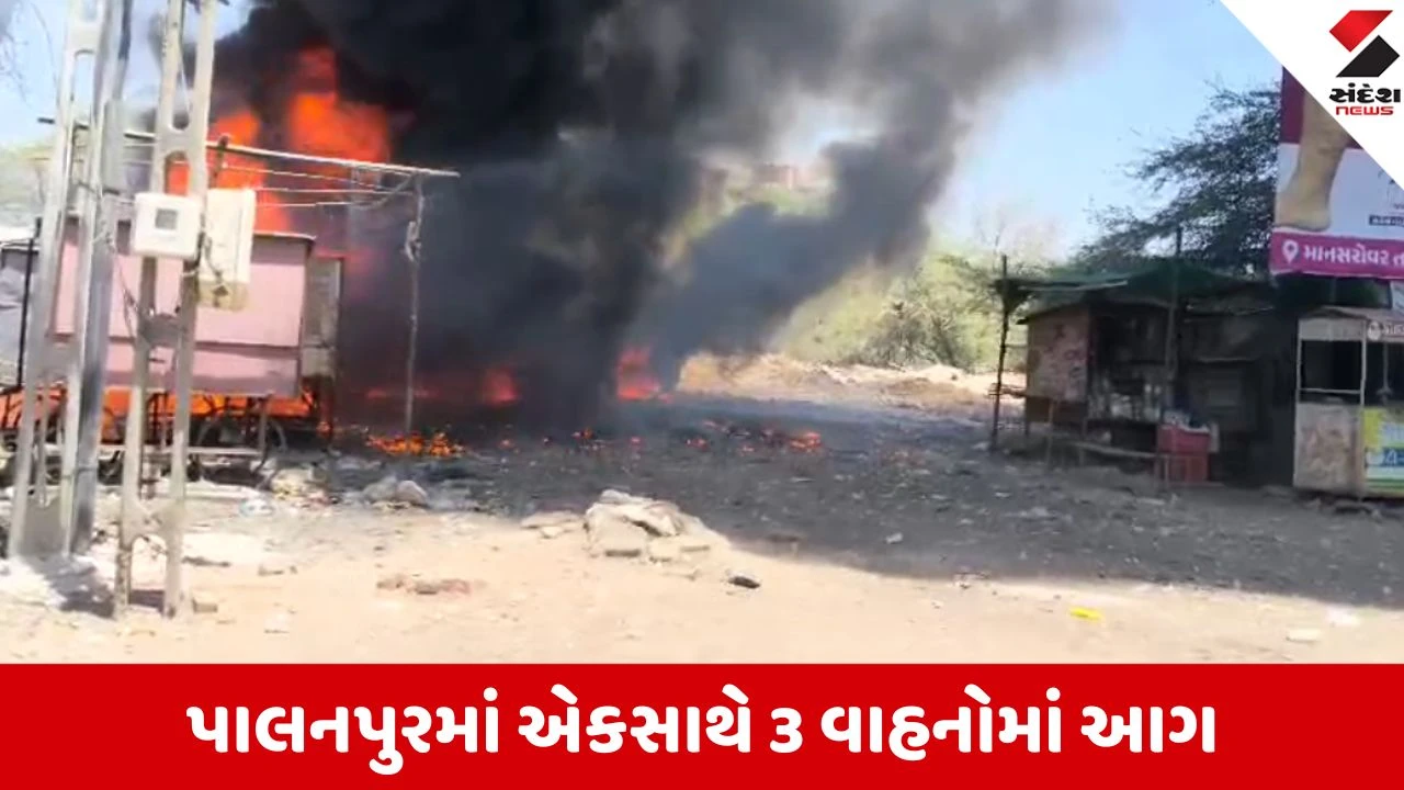 Palanpur: ભરચક બજારમાં આગની ઘટનાથી અફરાતફરી, એકસાથે 3 વાહનોમાં આગ લાગતા ધુમાડાના ગોટેગોટા ઉડ્યા 