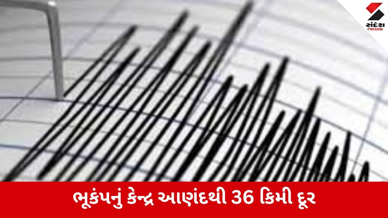 Anand પંથકમાં 3.4ની તીવ્રતાનો ભૂકંપનો આંચકો, લોકો ઘરમાંથી બહાર દોડી આવ્યા