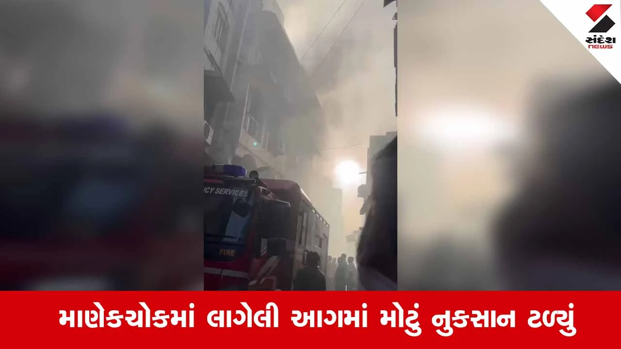 Ahmedabadમાં માણેકચોકની જીણાભાઈ ચેમ્બર્સમાં લાગી ભીષણ આગ, સાંકડી ગલીઓએ ફાયર બ્રિગેડની કસોટી કરી