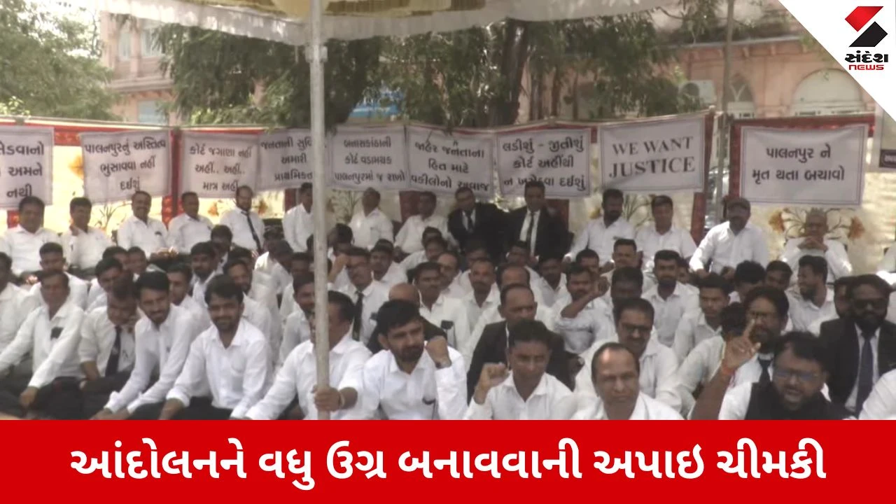 Palanpur કોર્ટ સંકુલને 7 કિમી દૂર ખસેડવા સામે વકીલોનો પ્રચંડ વિરોધ, જોરાવર પેલેસથી કલેક્ટર કચેરી સુધી યોજી વિશાળ રેલી