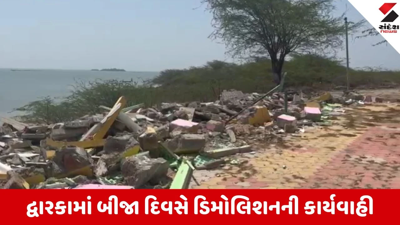 Dwarka: વરવાળા-પોસીત્રામાં મેગા ડિમોલિશન હાથ ધરી કરોડોની જમીન ખુલ્લી કરાવી