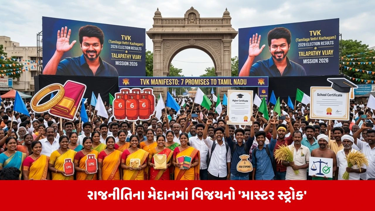તમિલનાડુ Election Results 2026: TVK ના 7 વચનોએ મચાવ્યું ધૂમ.