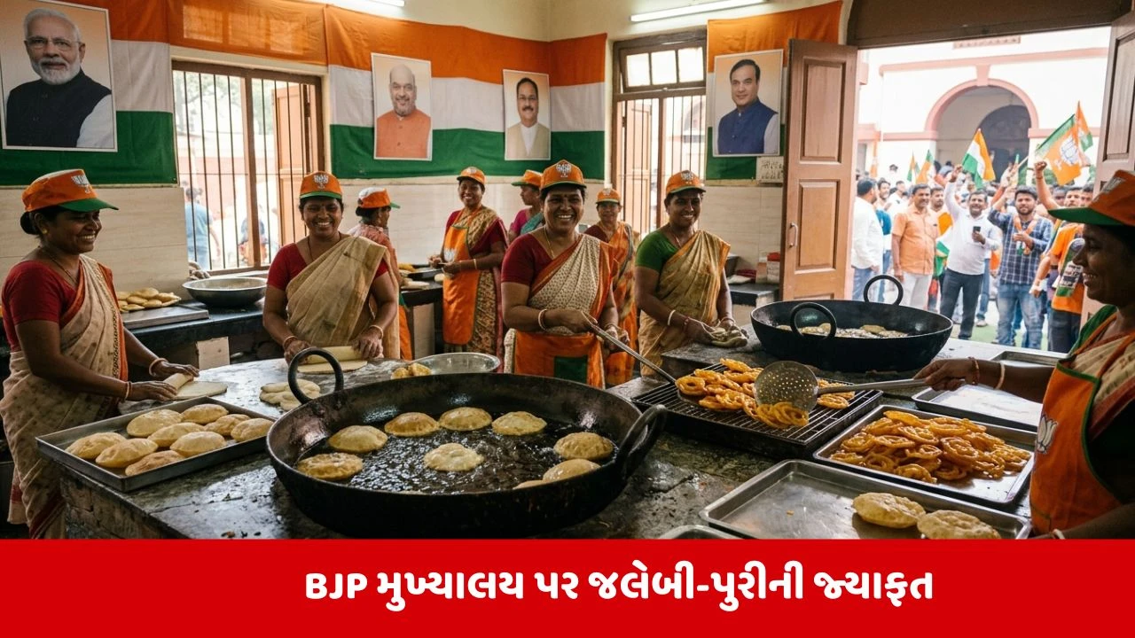 બંગાળમાં ભાજપની જીત, કાર્યાલય પર જલેબી-પુરીનો સ્વાદ.