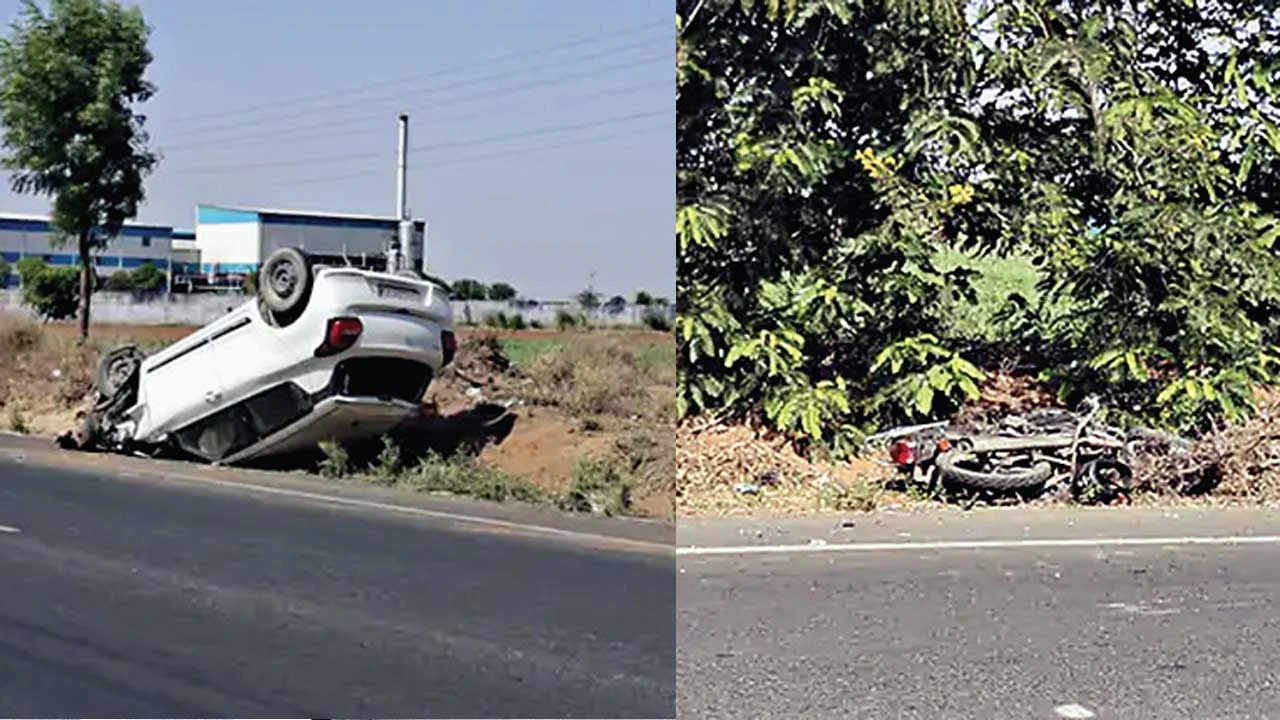હિંમતનગર: ગઢોડા-રામપુર રોડ પર કાર-બાઈક અથડાતાં 2નાં મોત.