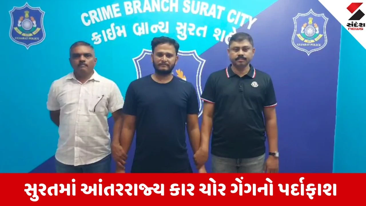 લક્ઝરી કાર ચોરી ગેંગનો પર્દાફાશ, આંતરરાજ્ય તસ્કર ઝડપાયો.